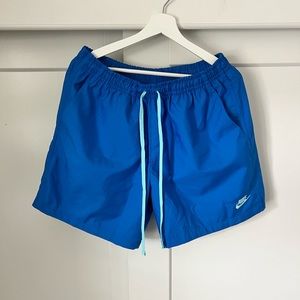 Blue Nike nylon shorts